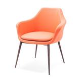 George Oliver Teegan Arm Chair Faux Leather/Vinyl/Upholstered/Metal in Orange, Size 31.5 H x 28.0 W x 25.0 D in | Wayfair