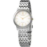 Eco-drive White Dial Stainless Steel Watch -87a - Metallic - Citizen Watches