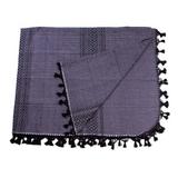 Dreamscape,'Zapotec Grey Cotton Bedspread from Mexico (Twin)'