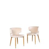 Etta Avenue™ Deandre Tufted Velvet Side Chair Wood/Upholstered/Velvet in White/Yellow/Brown, Size 30.5 H x 22.0 W x 21.0 D in | Wayfair