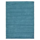 Unique Loom Solid Shag Collection Modern Plush Rug, Blue, 5X8FT OVAL