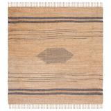 White Area Rug - Steelside™ Madero Abstract Handwoven Jute Navy/Natural Area Rug Jute & Sisal in White, Size 84.0 W x 0.39 D in | Wayfair