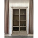 Laurel Foundry Modern Farmhouse® Chapdelaine 2-door 2-drawer China Cabinet Wood in Brown/Green/White, Size 83.0 H x 46.0 W x 18.0 D in | Wayfair