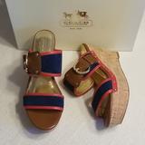 Coach Shoes | Coach Cortnee Platform Sandals - Navyblossom | Color: Blue/Red | Size: 9