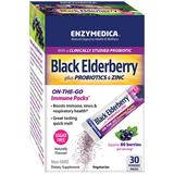 Black Elderberry Plus Probiotics & Zinc Immune Powder Packs, Value Size, 30 Stick Packs, Enzymedica