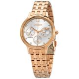 Quartz Crystal Silver Dial Rose Gold-plated Watch -54a - Metallic - Citizen Watches