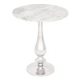 Emerson Cove End Tables - Round Aluminum & Marble Side Table