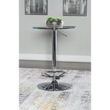 Wade Logan® Aishvi 3 Piece Bar Height Dining Set Glass/Metal/Upholstered Chairs in Gray/Black, Size 42.75 H in | Wayfair