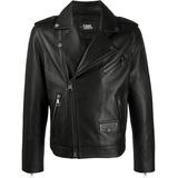 Ikonic Leather Biker Jacket - Black - Karl Lagerfeld Jackets
