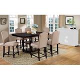 Darby Home Co Vinita 7 - Piece Counter Height Dining Set Wood/Upholstered Chairs in Brown, Size 36.5 H in | Wayfair