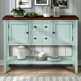 Darby Home Co Buffet Hillman w/ Bottom Shelf Wood in Blue, Size 34.0 H x 46.0 W x 15.0 D in | Wayfair B09D0ECB472147A4AB9C793732D4E410