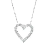 Effy® 1/5 Ct. T.w. Diamond Heart Pendant Necklace In Sterling Silver, 16 In