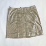 Free People Skirts | Free People Modern Femme Metallic Suede Mini Skirt | Color: Gold/Tan | Size: 4