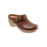 Wide Width Women's Marquette Mules by SoftWalk in Saddle (Size 8 W)