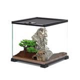 REPTIZOO Knock-Down Mini Glass Reptile Habitat, 360 Rotation Visually Reptile Terrarium 12”×12”×12”(8 Gallon)，Easy Assembly Glass/Plastic/Metal