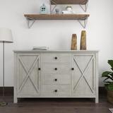 Beachcrest Home™ Bert Drawer Sideboard Wood in Brown/White, Size 36.0 H x 57.0 W x 16.0 D in | Wayfair ROHE6713 43154991