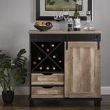 Gracie Oaks Binns Wine Bar Cabinet Wood in Black/Brown, Size 32.3 H x 15.748 D in | Wayfair 8E0D27A3C67D41AEB8DF72B8F034E3BB