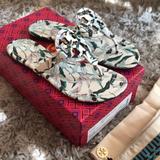 Tory Burch Shoes | Tory Burch Miller Sandal Size 7 | Color: Cream/Green | Size: 7