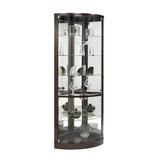 Curved 5 Shelf Corner Curio Cabinet in Sable Brown - Home Meridian 21508