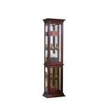 Gallery Style 4 Shelf Curio Cabinet in Warm Cherry Brown - Home Meridian 21213