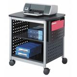 SAFCO 1856BL Desk-Side Printer Stand,Black/Silver