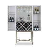 Ambella Home Collection Blake Bar Cabinet Wood/Metal in Brown/Red/Yellow, Size 70.0 H x 20.5 D in | Wayfair 07284-820-001