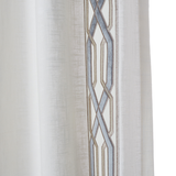 Custom Chloe Border Window Panel - Velvet Geometric Inverted Pleat Double Lining 108"