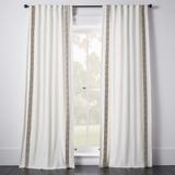 Custom Chloe Border Window Panel - Velvet Greek Key Inverted Pleat Double Lining 96"