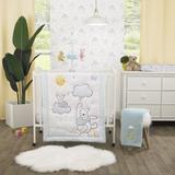 Disney Winnie The Pooh Hello Sunshine 3 Piece Crib Bedding Set Polyester in Blue/Gray, Size 30.0 W in | Wayfair 3689740P