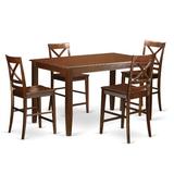 Winston Porter Agetina 7 - Piece Counter Height Rubber Solid Wood Dining Set Wood in Brown, Size 36.0 H in | Wayfair