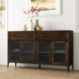 Sand & Stable™ Nathan 58" Wide 2 Drawer Sideboard Wood in Black, Size 34.0 H x 58.0 W x 16.0 D in | Wayfair 80BC9A1F8DD74220B77E36F3FD48C6B7