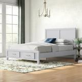 Lark Manor™ Esai Low Profile Storage Platform Bed Metal in Gray/White, Size 47.0 H x 76.0 W x 96.0 D in | Wayfair EA06951B64D643DF8A91EF0E733CEBE7