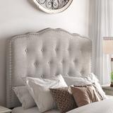 Kelly Clarkson Home Modern & Contemporary Grey/Beige Fabric Headboard Performance Fabric/Upholstered in Brown, Size 47.83 H x 39.17 W x 2.56 D in