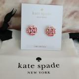 Kate Spade Jewelry | New Kate Spade Flying Colors Pink Stud Earrings | Color: Gold/Pink | Size: .50 Diameter