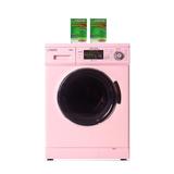 Equator Compact 1.57 Cu. Ft. High Efficiency Front Load Washer, Stainless Steel in Pink, Size 33.5 H x 23.5 W x 22.0 D in | Wayfair