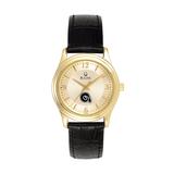 Women's Bulova Gold/Black Albany State Golden Rams Stainless Steel Watch with Leather Band