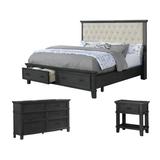 Three Posts™ Atharv Upholstered Platform 3-Piece Bedroom Set Upholstered in Brown, Size Queen | Wayfair 830B89A223204EDB94B3E253C5962391