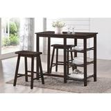 Red Barrel Studio® Kairy 2 - Person Counter Height Dining Set Wood in Brown, Size 36.02 H x 19.0 W x 43.0 D in | Wayfair