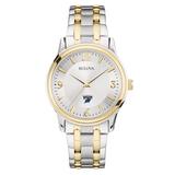 "Bulova Silver/Gold Howard Bison Classic Two-Tone Round Watch"