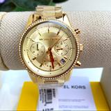Michael Kors Accessories | Mk Women's Ritz Chronograph Stainless Steel Watch | Color: Gold | Size: Os