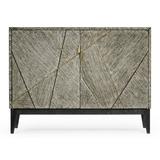 Jonathan Charles Fine Furniture Geometric 2 Door Accent Cabinet Wood in Black/Brown/Gray, Size 33.75 H x 45.0 W x 19.25 D in | Wayfair 500288-DFO