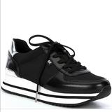 Michael Kors Shoes | Michael Kors Monique Trainer Canvas Black Size9 | Color: Black/Silver | Size: Various