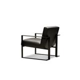 Orren Ellis Jullian Arm Chair Leatherette w/ Powder Coated Frame Metal/Genuine Leather in Black, Size 30.0 H x 26.0 W x 30.0 D in | Wayfair