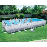 Bestway 18' x 9' x 4' Rectangular Above Ground Swimming Pool w/ Ladder & Pump, Size 48.0 H x 108.0 W in | Wayfair 56468E-BW