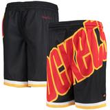 Youth Black Houston Rockets Hardwood Classics Throwback Big Face Mesh Shorts
