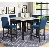 Ivy Bronx Quirke 4 - Person Counter Height Dining Set Wood/Upholstered Chairs in Brown/Gray | Wayfair A324F52B56F347D29059F3AFD0B8C6B1