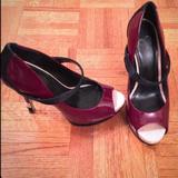 Jessica Simpson Shoes | Jessica Simpson Pump Heel Mary Jane Patent Leather | Color: Black/Red | Size: 6