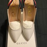 Gucci Shoes | Nib Gucci Pointy Sling Back Shoes.Unique | Color: Red/White | Size: 11