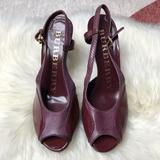 Burberry Shoes | Burberry | Burgundy Sling Back Peep Toe Heels 39 | Color: Purple/Red | Size: 39eu