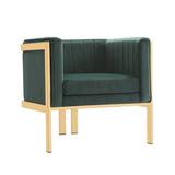 Paramount Forest Green and Polished Brass Velvet Accent Armchair - Manhattan Comfort AC053-GR